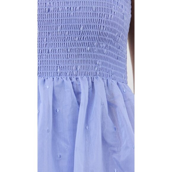 NWT Hill House Elise Nap in Hyacinth Organza Dot Smocked Maxi Dress XS - Picture 7 of 11